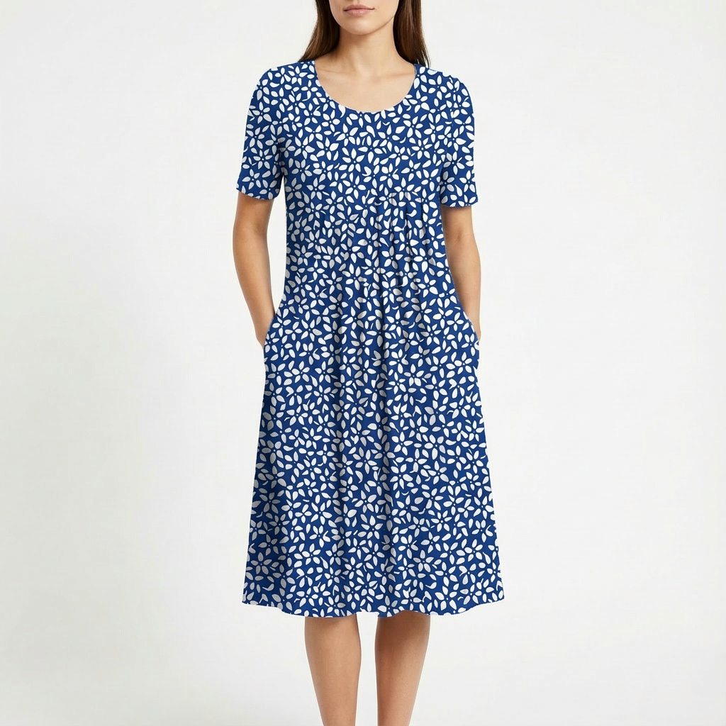 Meadow | Women's Midi Dress With Short Sleeves And Flowing Hem | Fresh