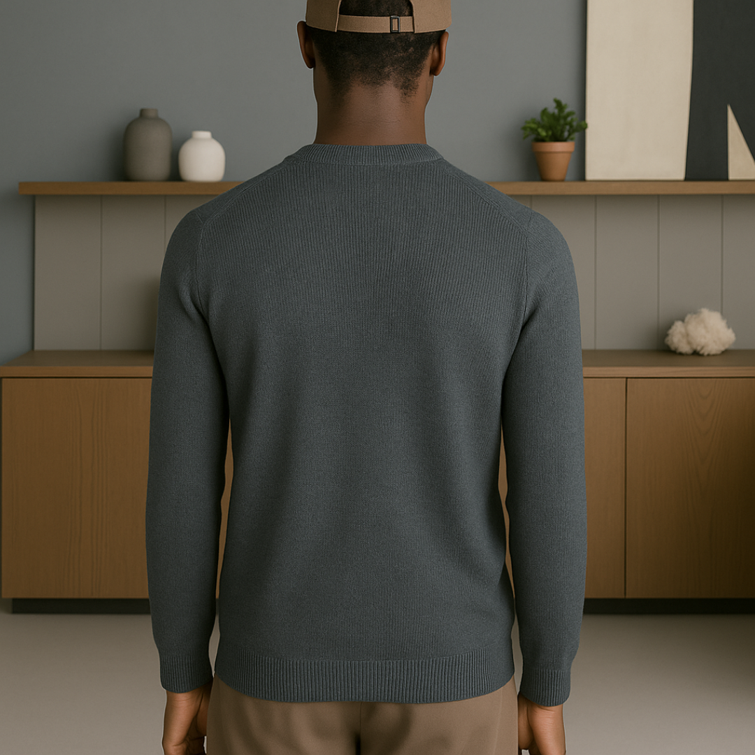Men's Cashmere Half-Zip Sweater – Luxurious Lightweight Autumn Wear with Ribbed Structure and Raised Collar