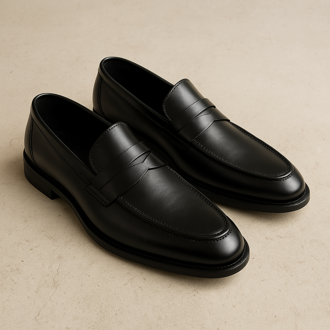 Men's Classic Penny Loafers in Premium Leather – Black and Brown Slip-On Loafer Shoes for Timeless Elegance