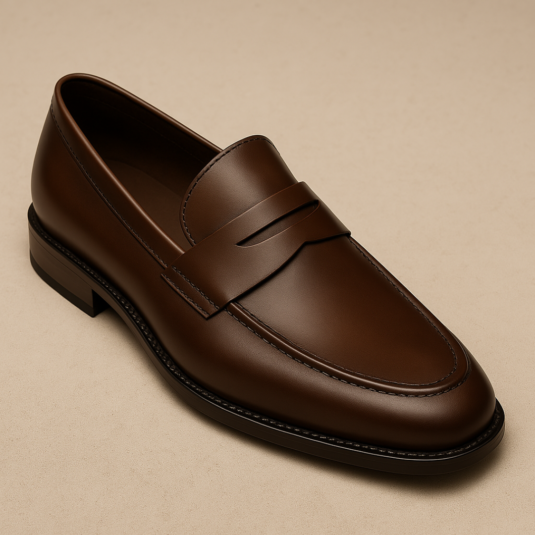 Men's Classic Penny Loafers in Premium Leather – Black and Brown Slip-On Loafer Shoes for Timeless Elegance