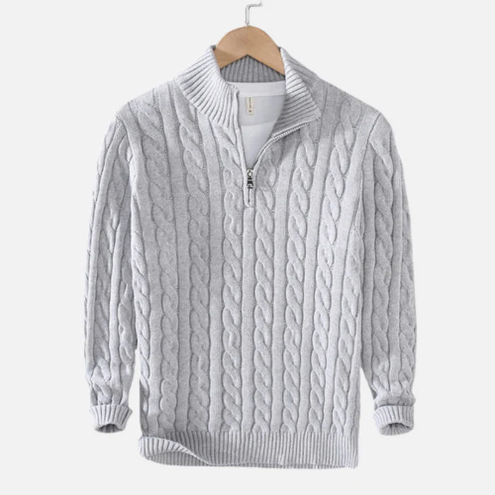 Men's Half-Zip Sweater in Soft Cotton