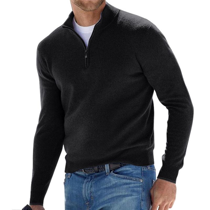 Men’s Half Zip Jumper With Ribbed Hem | Casual Fit