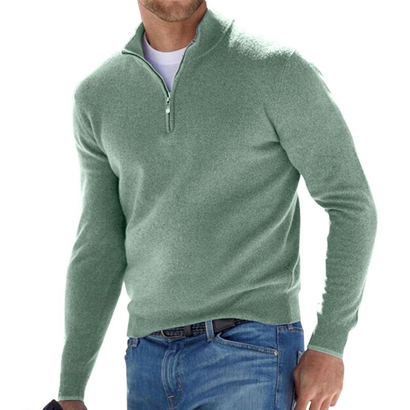 Men’s Half Zip Jumper With Ribbed Hem | Casual Fit