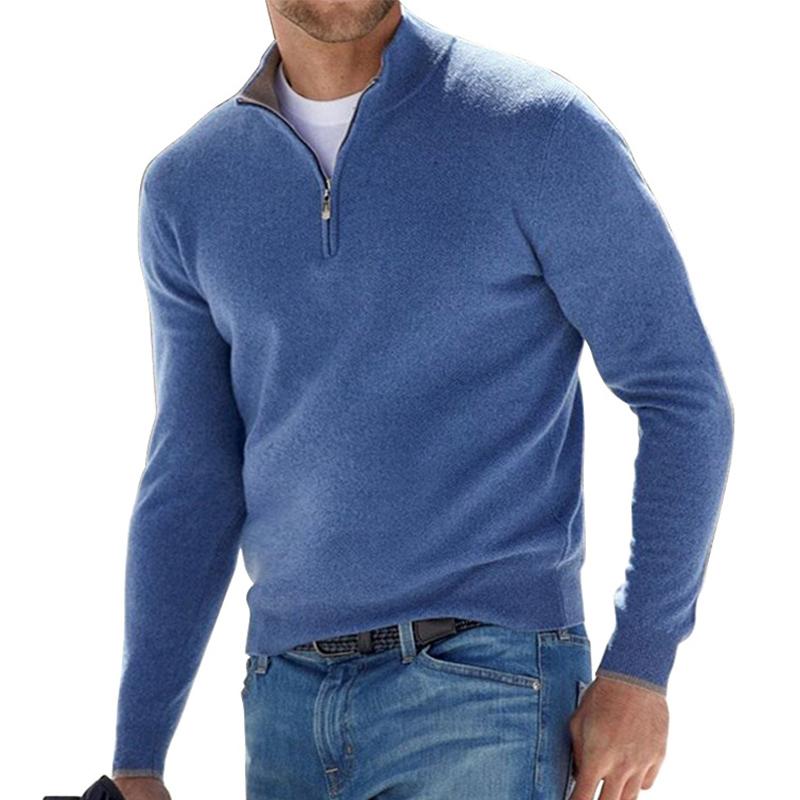 Men’s Half Zip Jumper With Ribbed Hem | Casual Fit