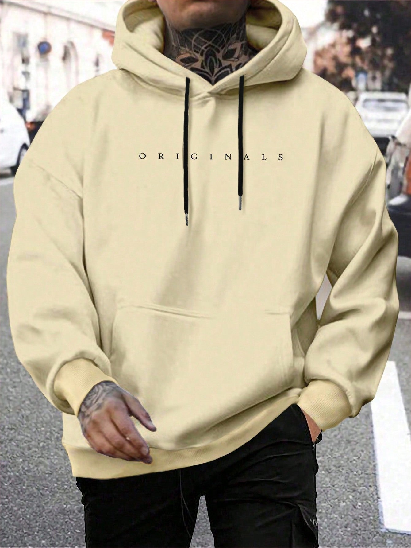Men's Hoodie With Letter Print | Oversize