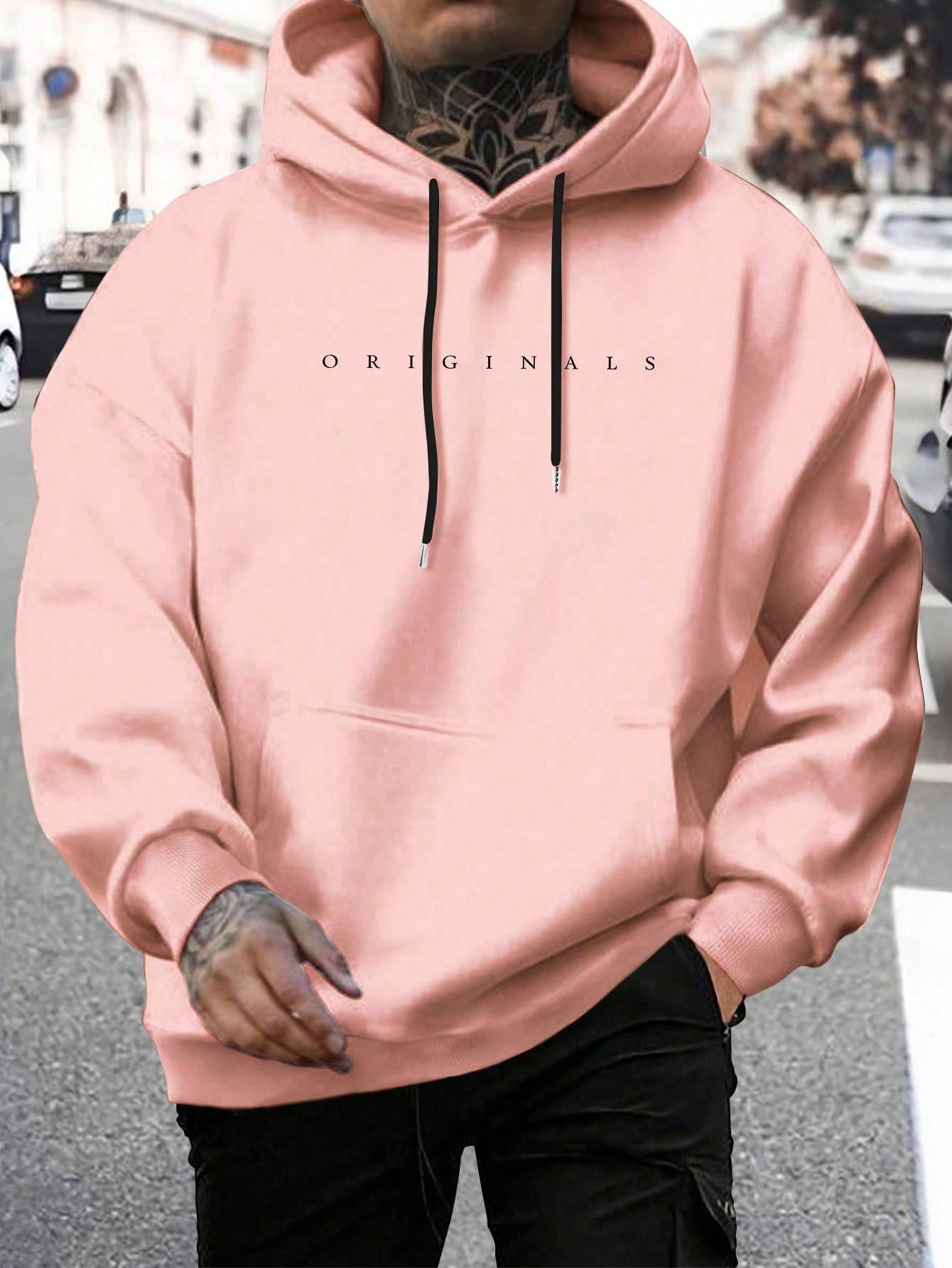 Men's Hoodie With Letter Print | Oversize