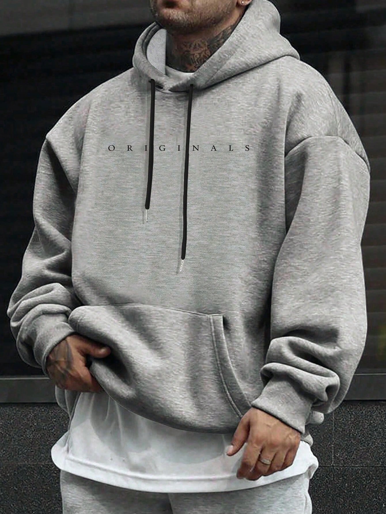 Men's Hoodie With Letter Print | Oversize