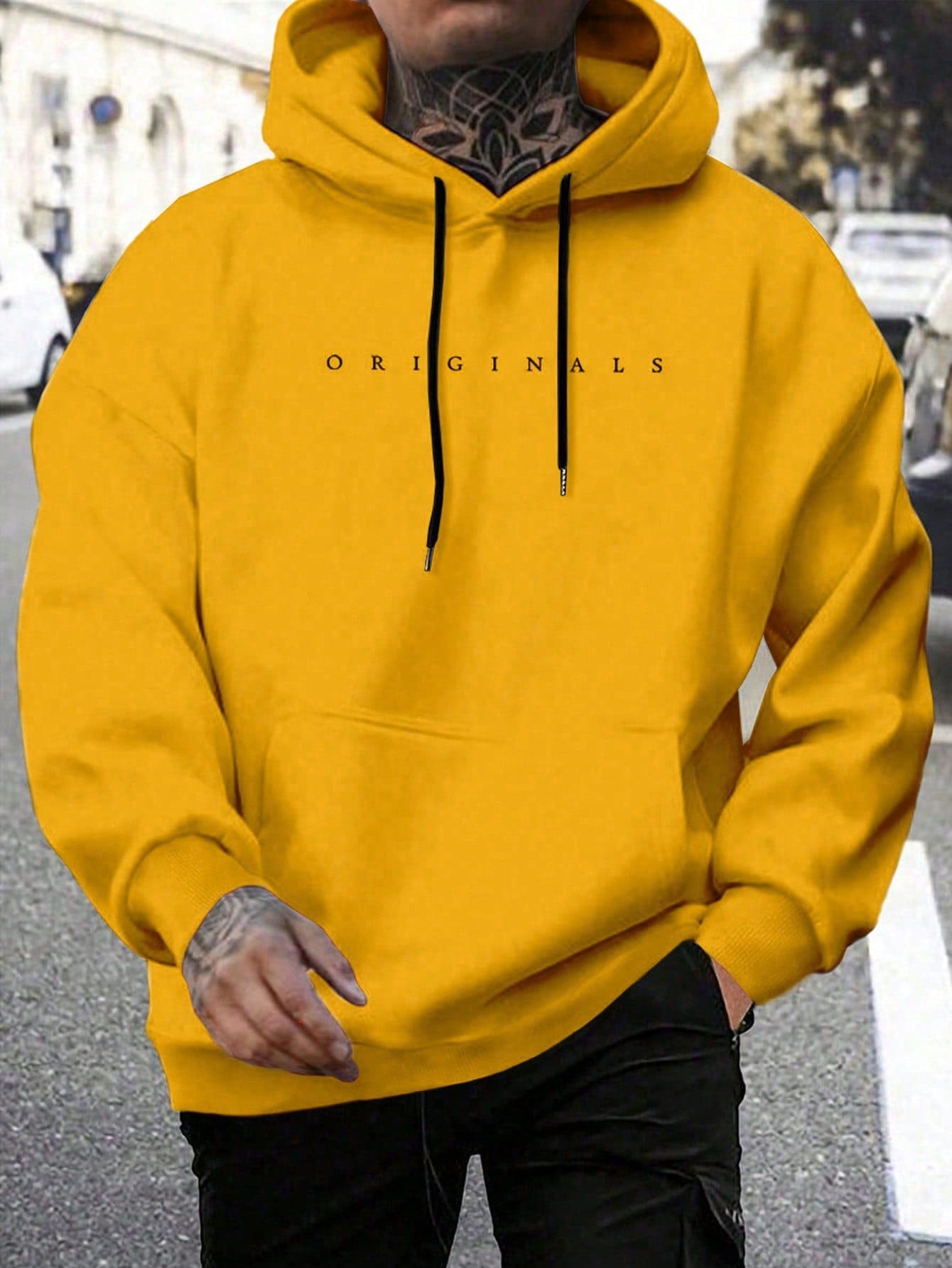 Men's Hoodie With Letter Print | Oversize