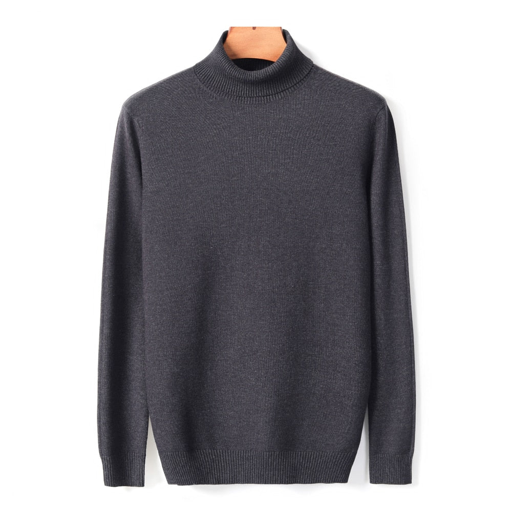 Men's Jumper With Ribbed Roll Neck | Knitted