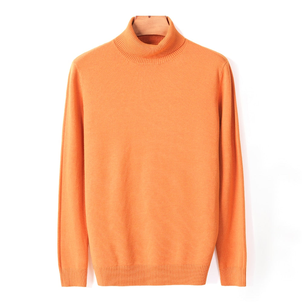 Men's Jumper With Ribbed Roll Neck | Knitted