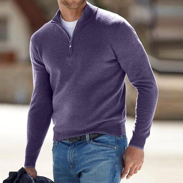 Men's Knit Jumper With Half Zip | Slim Fit