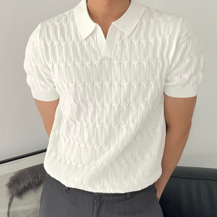 Old Money Men's Slim Fit Cuban Polo Shirt