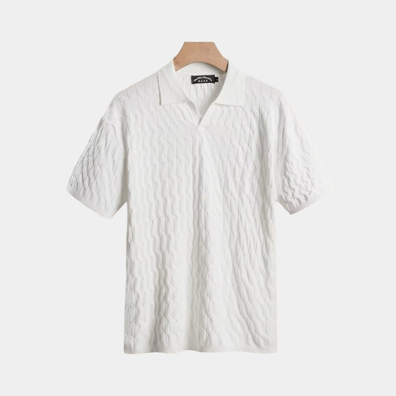 Old Money Men's Slim Fit Cuban Polo Shirt