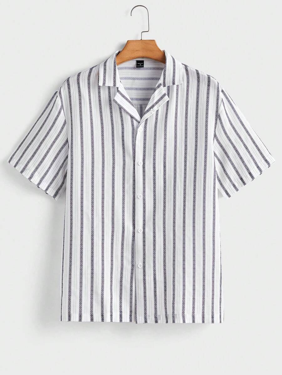 Old Money Men's Striped Short-Sleeve Shirts