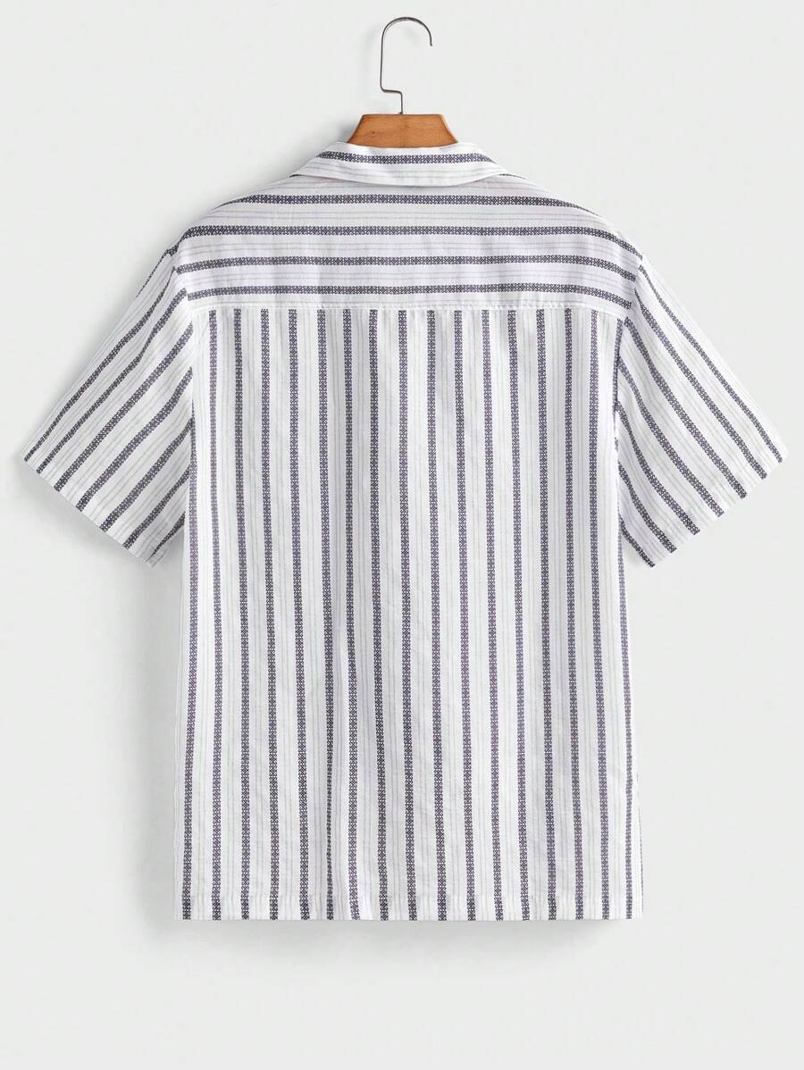 Old Money Men's Striped Short-Sleeve Shirts