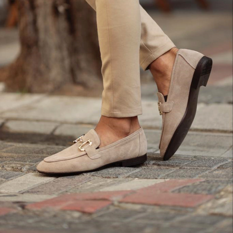 MEN'S SUEDE HORSEBIT LOAFERS WITH SLIP-ON DESIGN