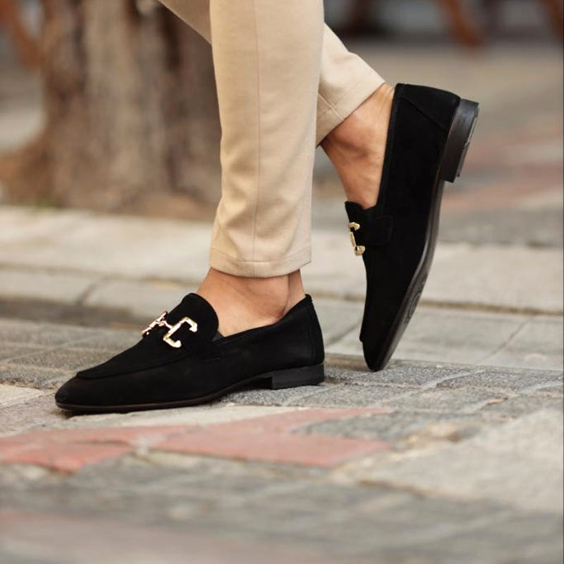 MEN'S SUEDE HORSEBIT LOAFERS WITH SLIP-ON DESIGN