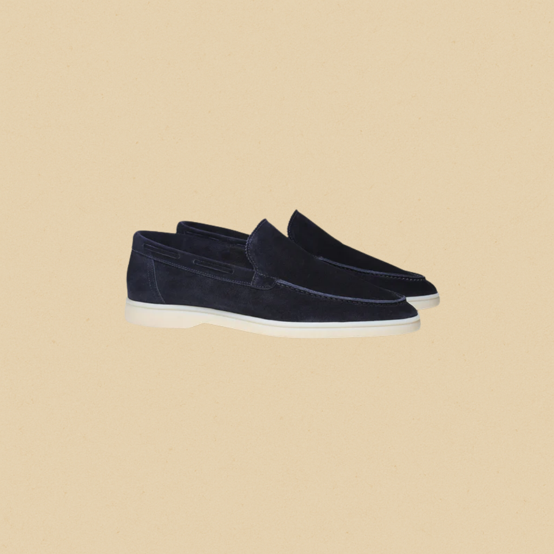 Men's Suede Loafers - Stylish Slip-On Casual Shoes with Lightweight Rubber Sole - Ideal for Casual and Semi-Formal Wear