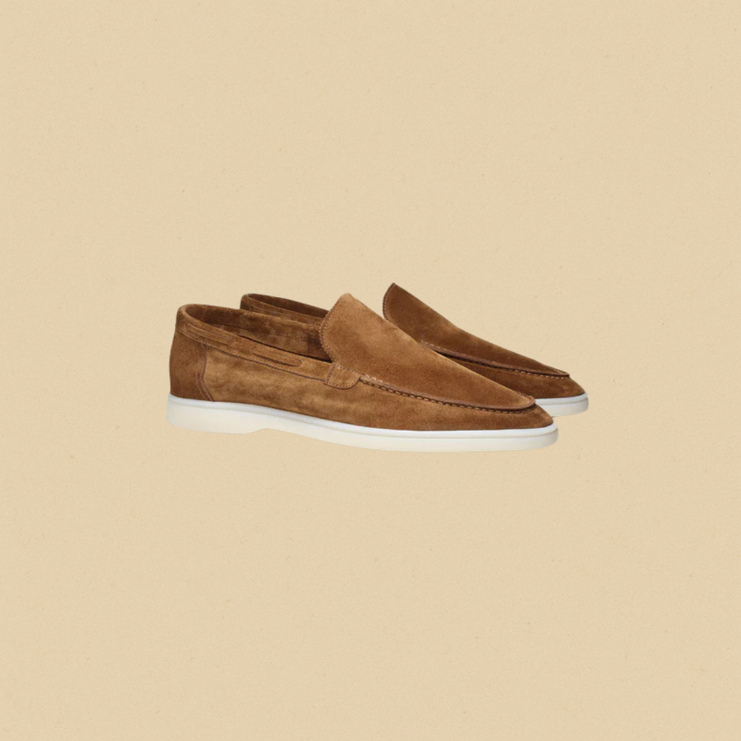 Men's Suede Loafers - Stylish Slip-On Casual Shoes with Lightweight Rubber Sole - Ideal for Casual and Semi-Formal Wear