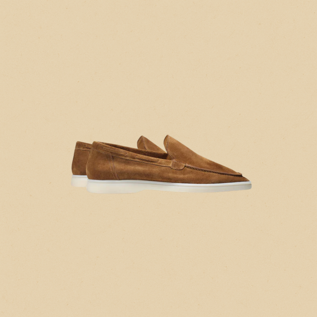Men's Suede Loafers - Stylish Slip-On Casual Shoes with Lightweight Rubber Sole - Ideal for Casual and Semi-Formal Wear