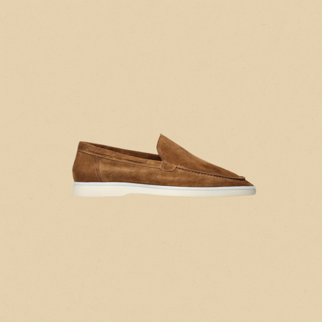Men's Suede Loafers - Stylish Slip-On Casual Shoes with Lightweight Rubber Sole - Ideal for Casual and Semi-Formal Wear