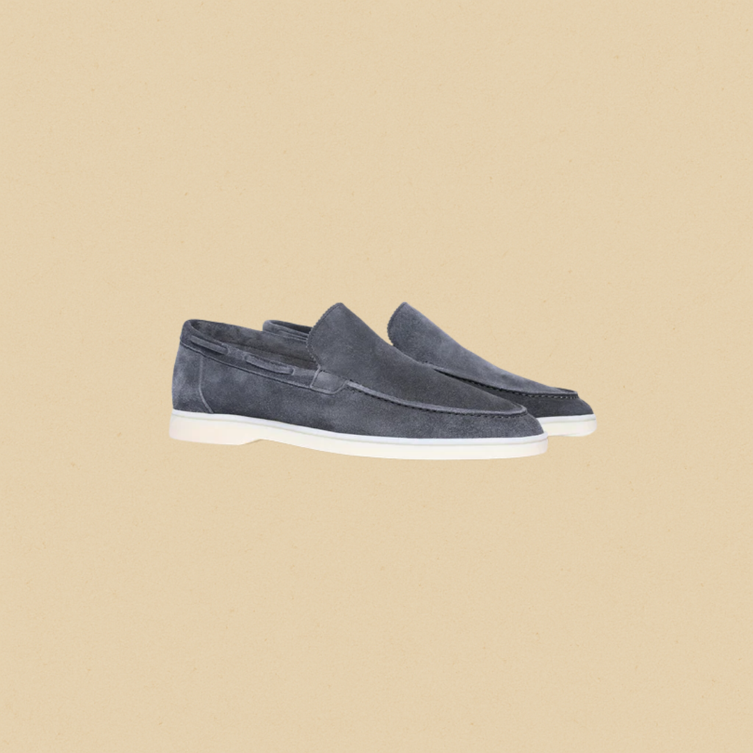 Men's Suede Loafers - Stylish Slip-On Casual Shoes with Lightweight Rubber Sole - Ideal for Casual and Semi-Formal Wear
