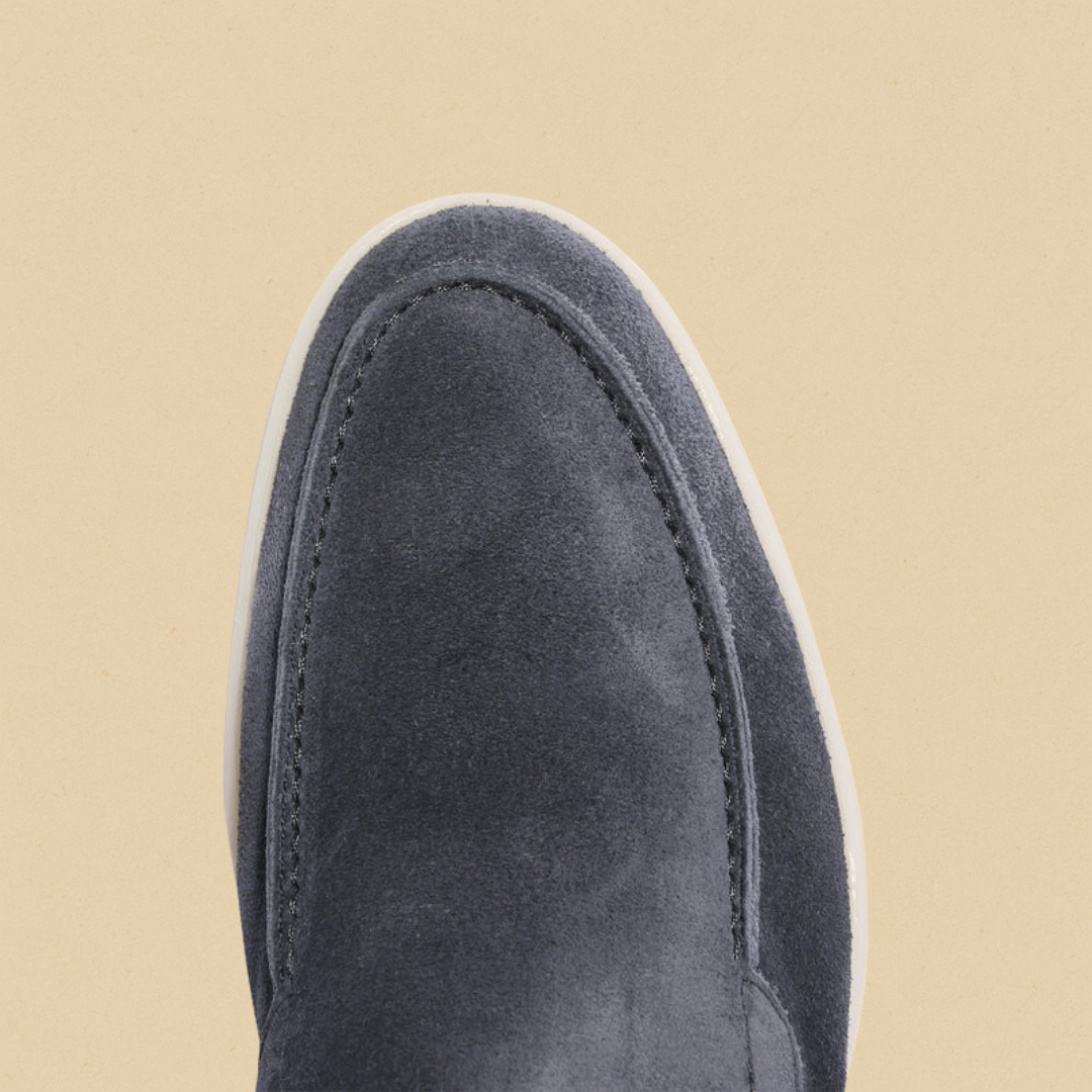 Men's Suede Loafers - Stylish Slip-On Casual Shoes with Lightweight Rubber Sole - Ideal for Casual and Semi-Formal Wear