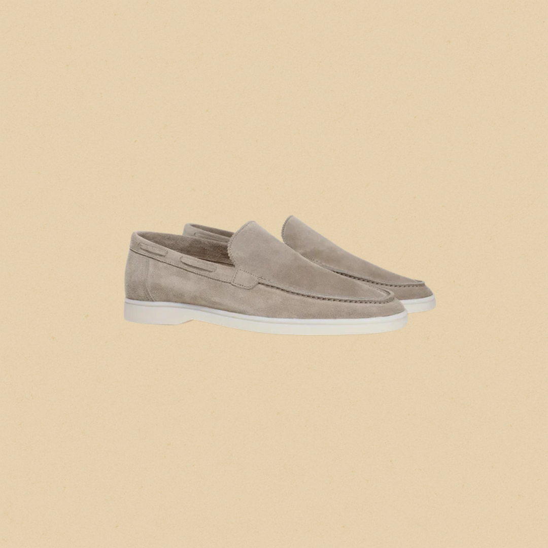 Men's Suede Loafers with Lightweight Rubber Sole – Stylish Slip-On Brown Loafer Shoes for Comfort and Style