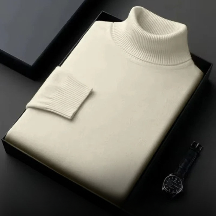 Men’s Turtleneck Jumper With Ribbed Neck | Winter Fit