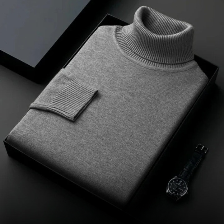 Men’s Turtleneck Jumper With Ribbed Neck | Winter Fit