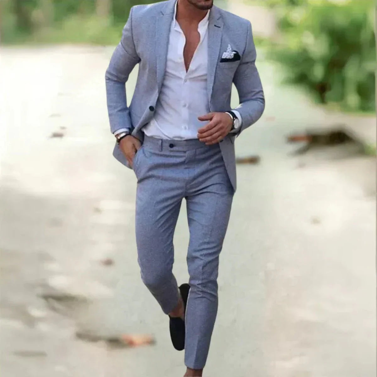 Men’s Linen-Blend Slim Fit 2-Piece Suit