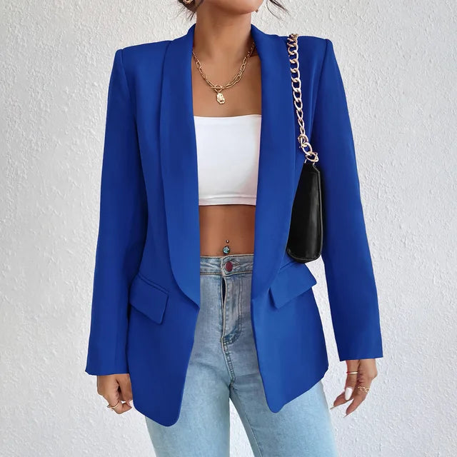 Women's Classic Long Sleeve Blazer With Pocket Flap Detail