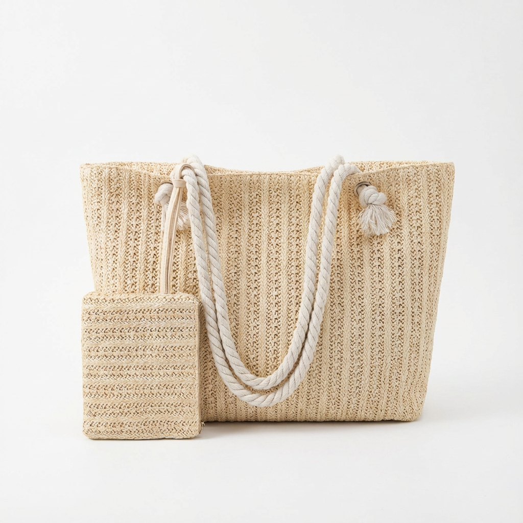 Harper | Women's Tote Bag With Natural Finish And Rope Handles | Beachy