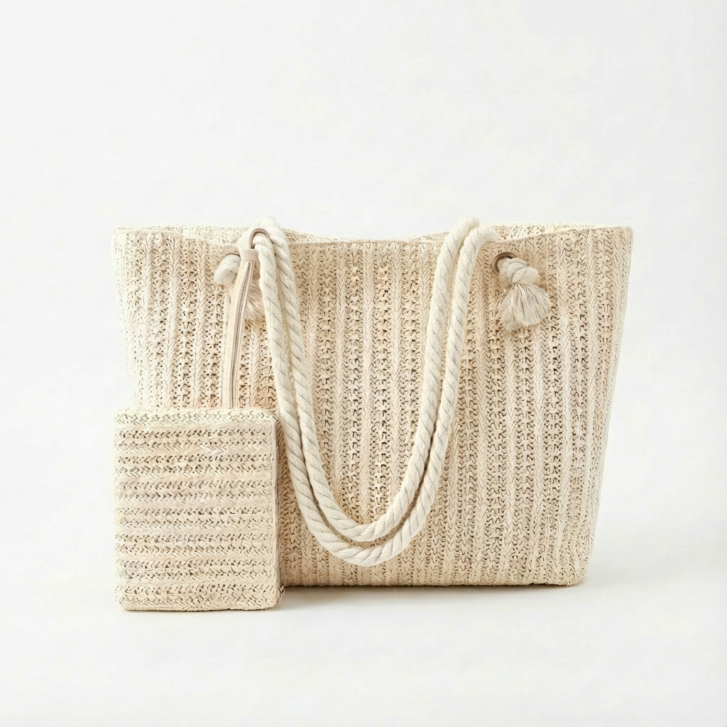 Harper | Women's Tote Bag With Natural Finish And Rope Handles | Beachy