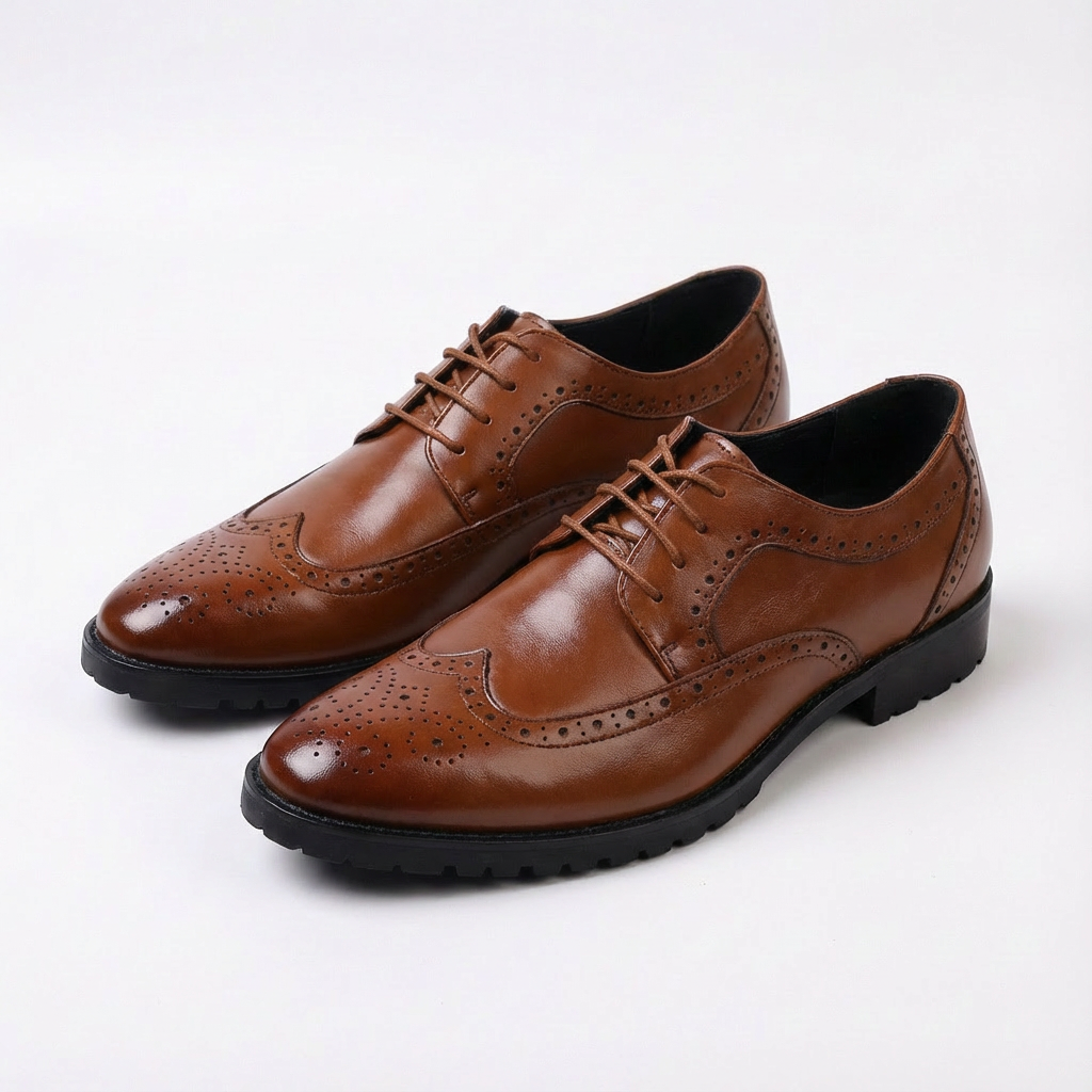 Oliver | Men's Brogues With Wingtip Design And Perforated Detail | Smart