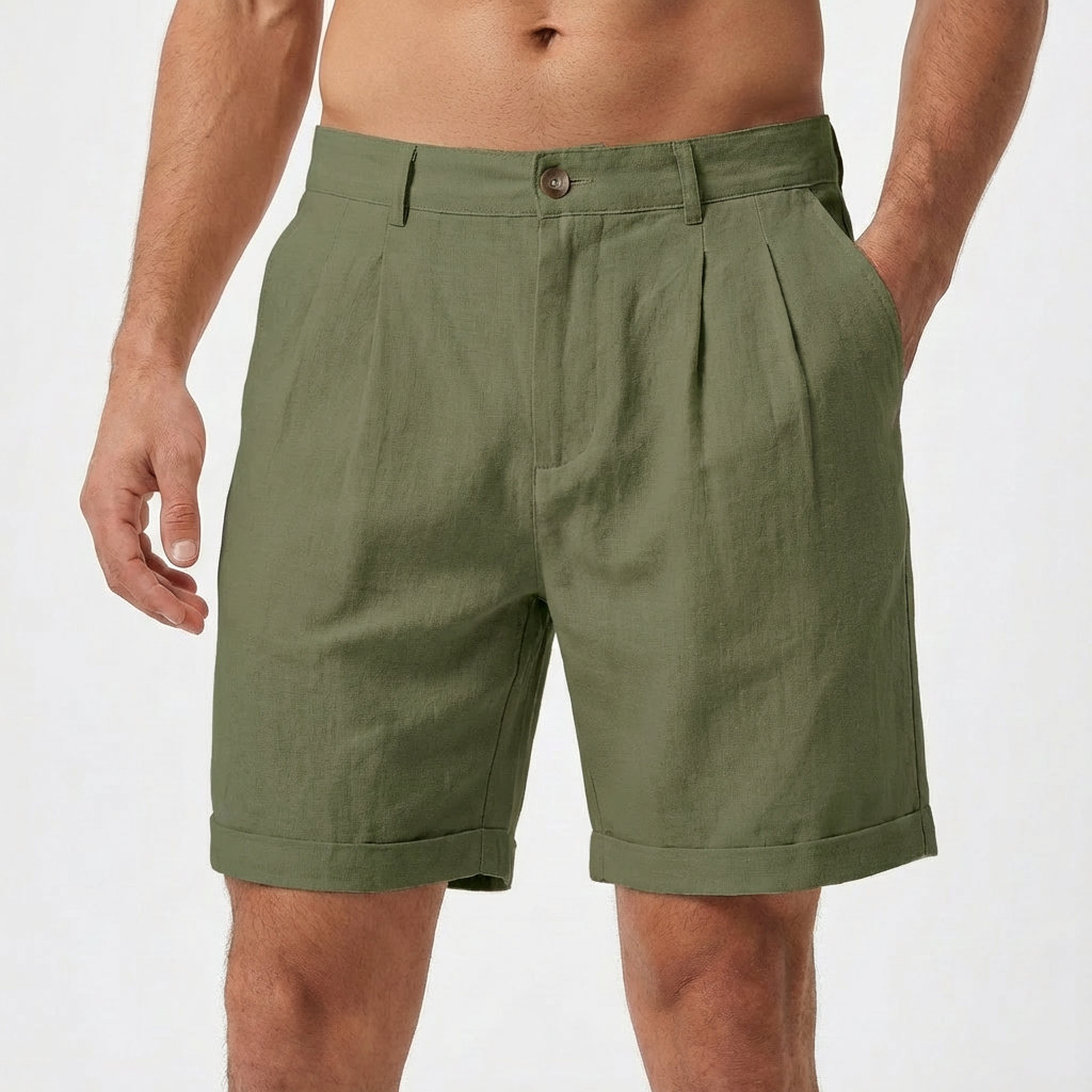 Oliver | Men's Tailored Shorts With Front Pockets And Pleated Waist | Refined