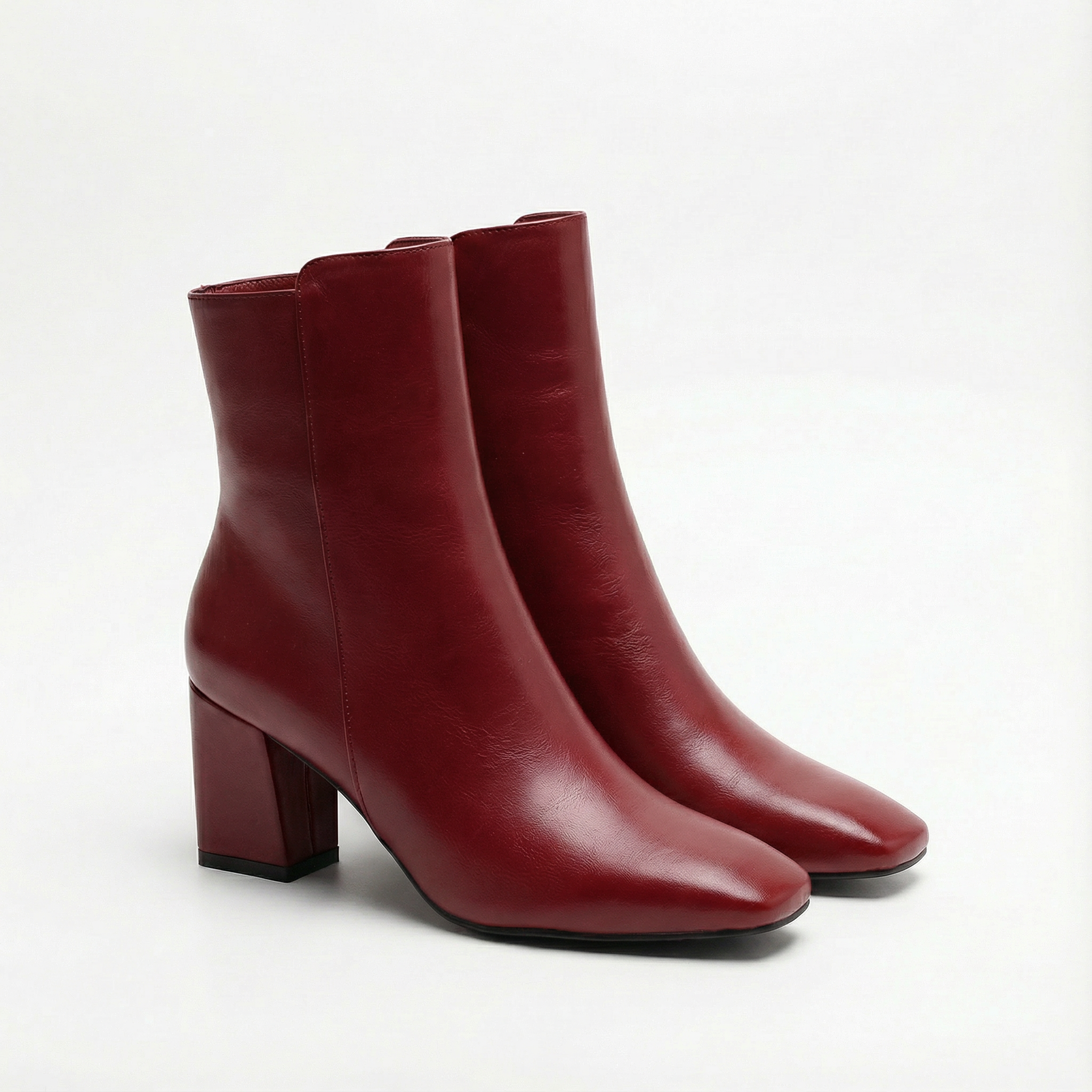 Olivia | Women's Ankle Boots With Block Heel And Square Toe | Elegant