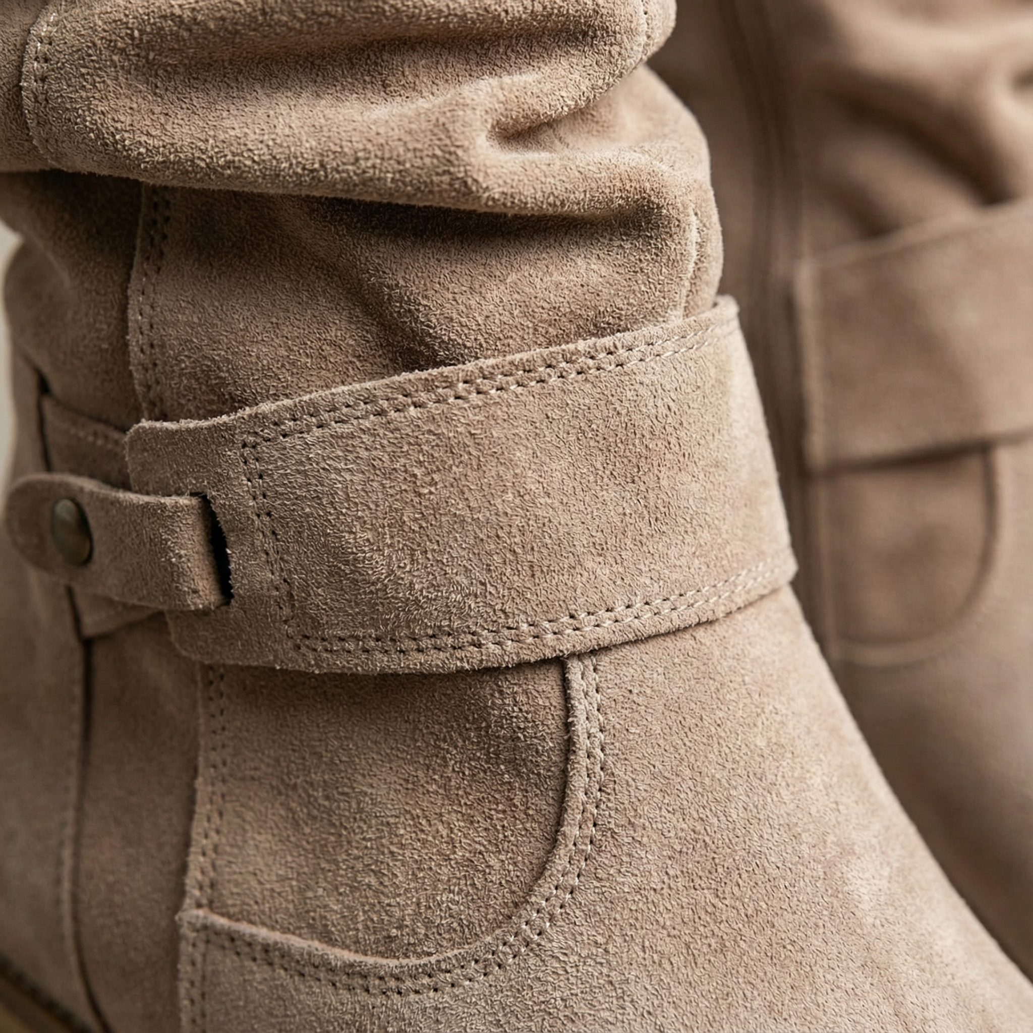 Olivia | Women's Ankle Boots With Buckle Strap Detail And Slouchy Shaft | Casual