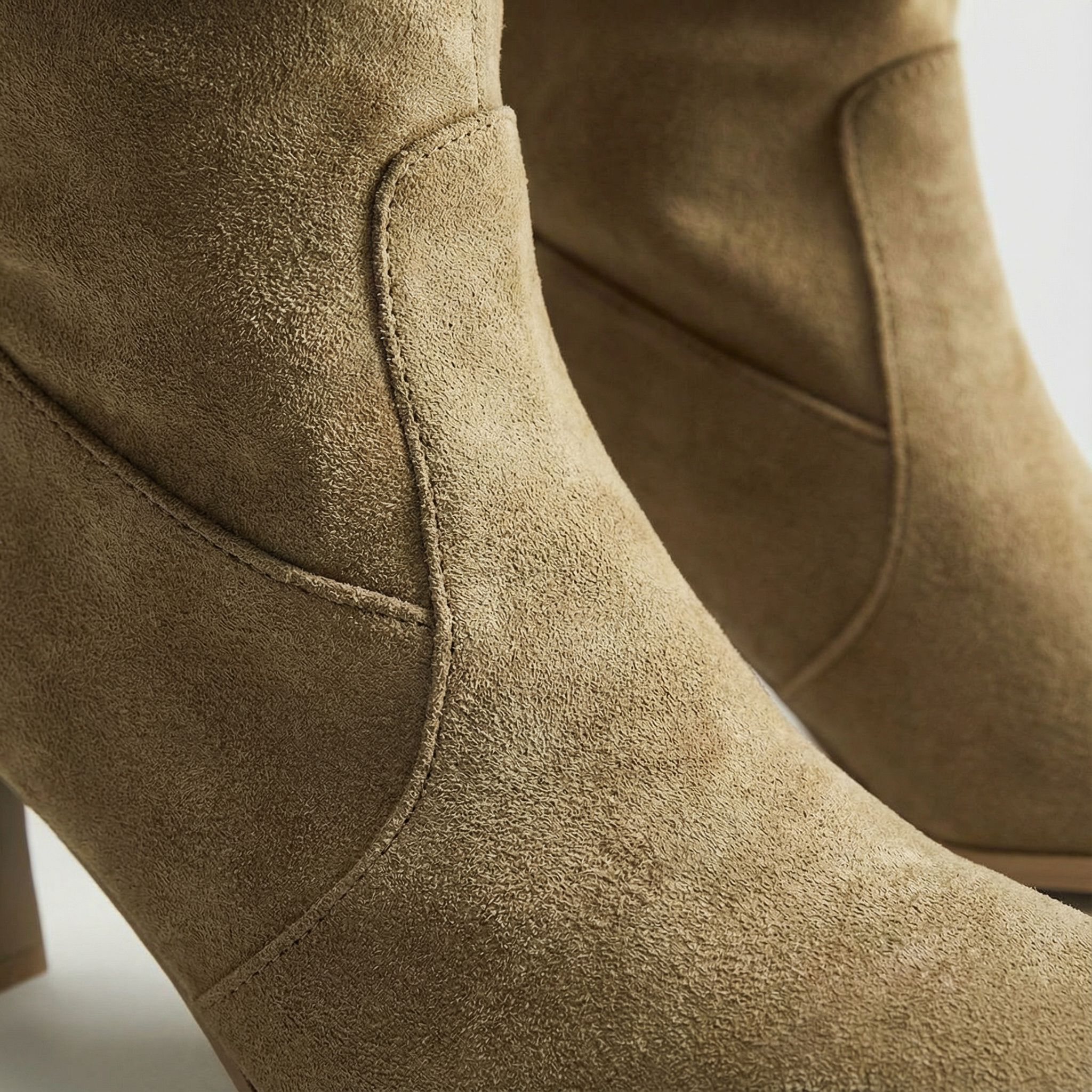 Olivia | Women's Khaki Knee-High Boots With Slouchy Design And Pointed Toe | Elegant