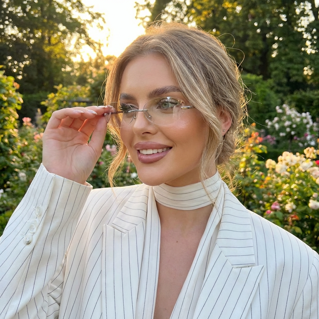 Olivia | Women's Rimless Sunglasses With Curved Edges And Lightweight Build | Bold