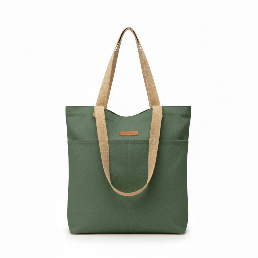 Olivia | Women's Tote Bag With Contrast Straps And Front Pockets | Casual