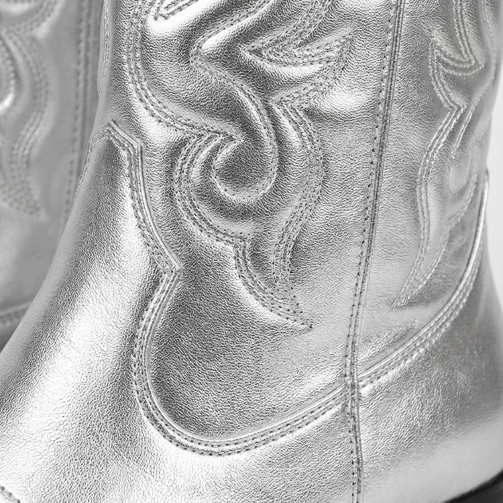 Olivia | Women's Western Boots With Metallic Shine And Pointed Toe | Glamorous