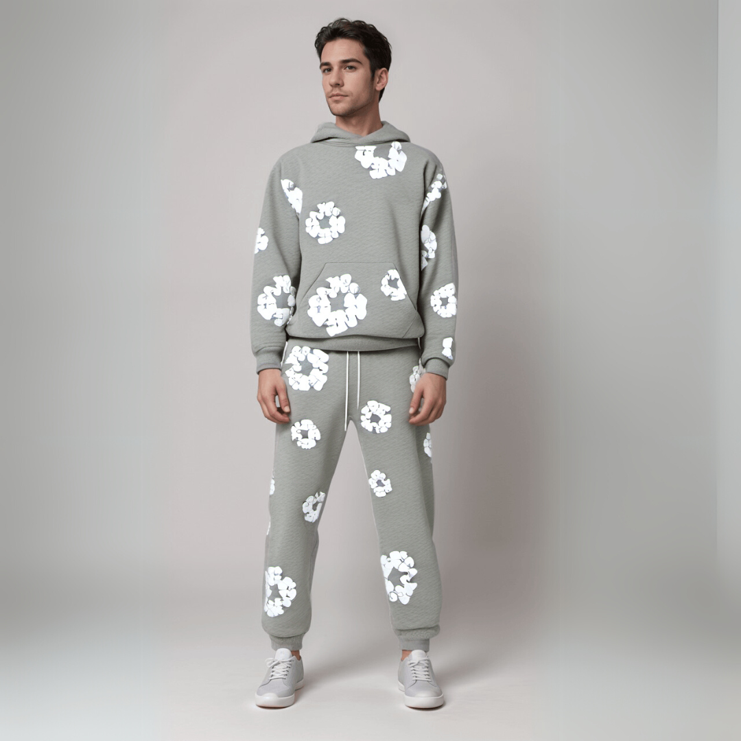 FLORAL PRINT HOODIE & JOGGER SET FOR BOTH MEN AND WOMEN