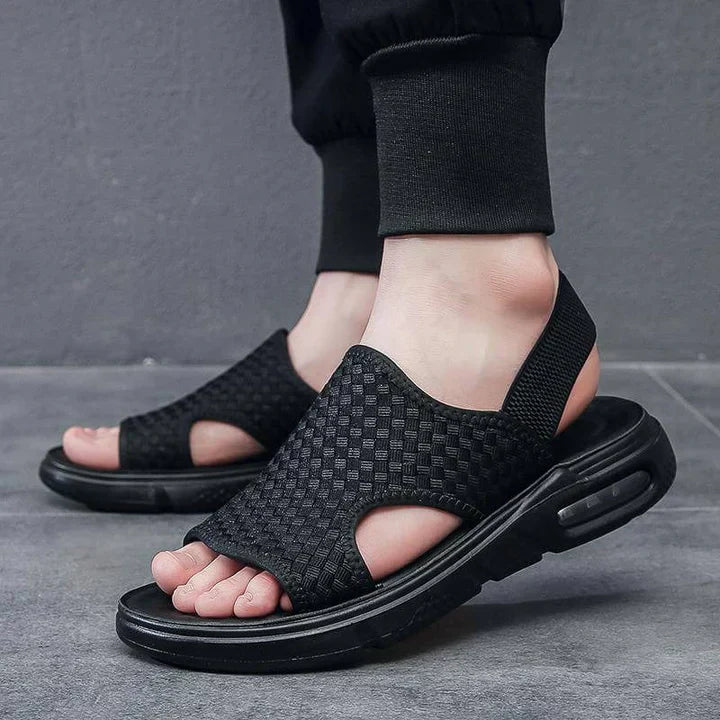 Men's Slip-on Sandals With Breathable Upper & Cushioned Air Sole