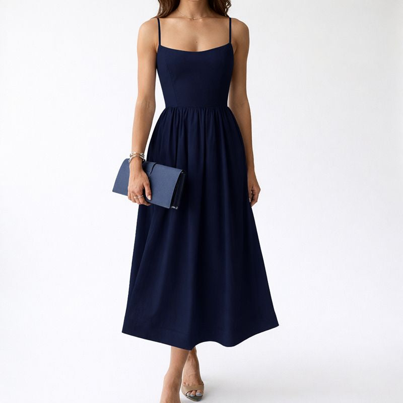 Poppy | Women's A-Line Midi Dress With Fitted Bodice And Full Skirt | Elegant