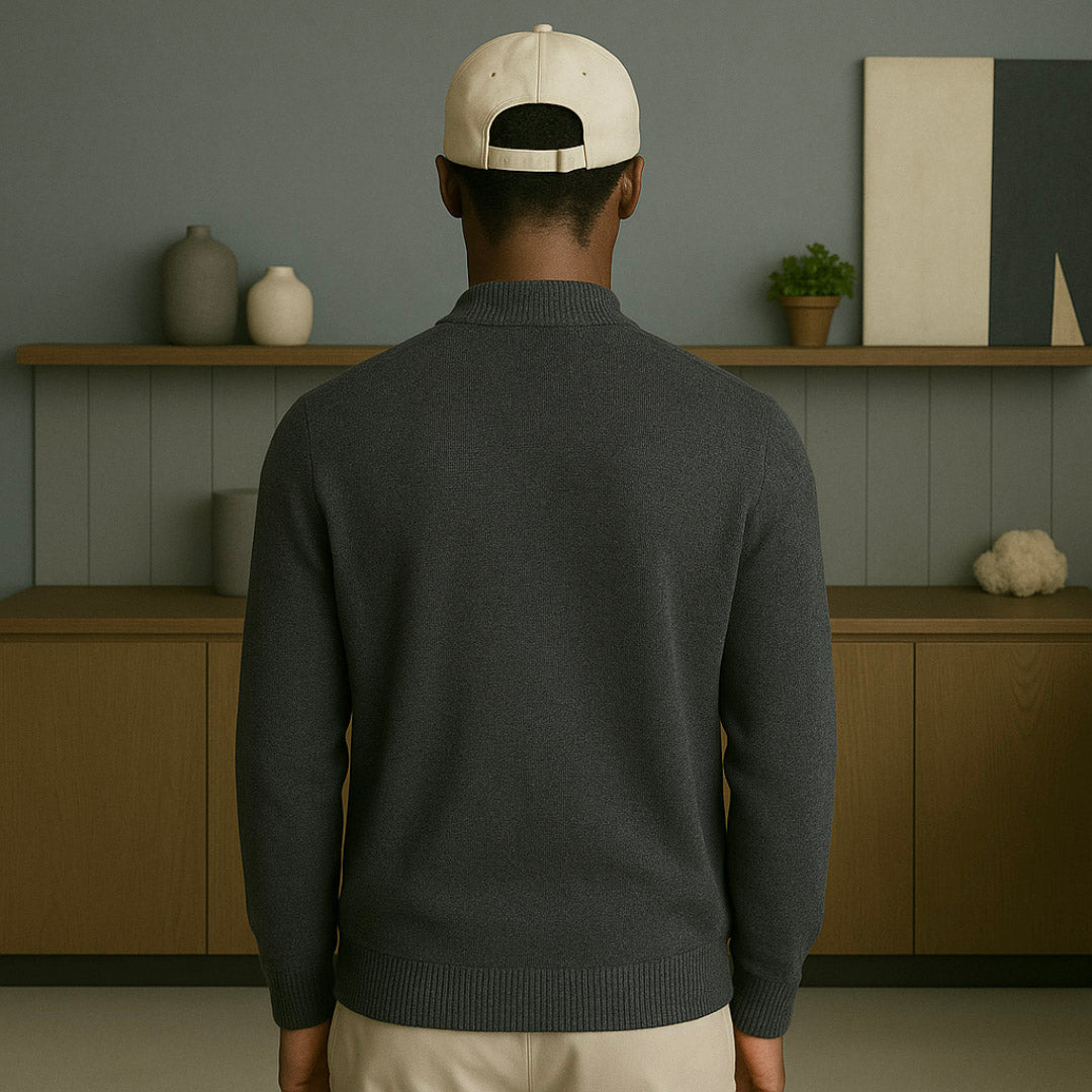 Premium Cashmere Bomber Vest with Raglan Sleeves and Ribbed Details - Luxurious Lightweight Layering Option
