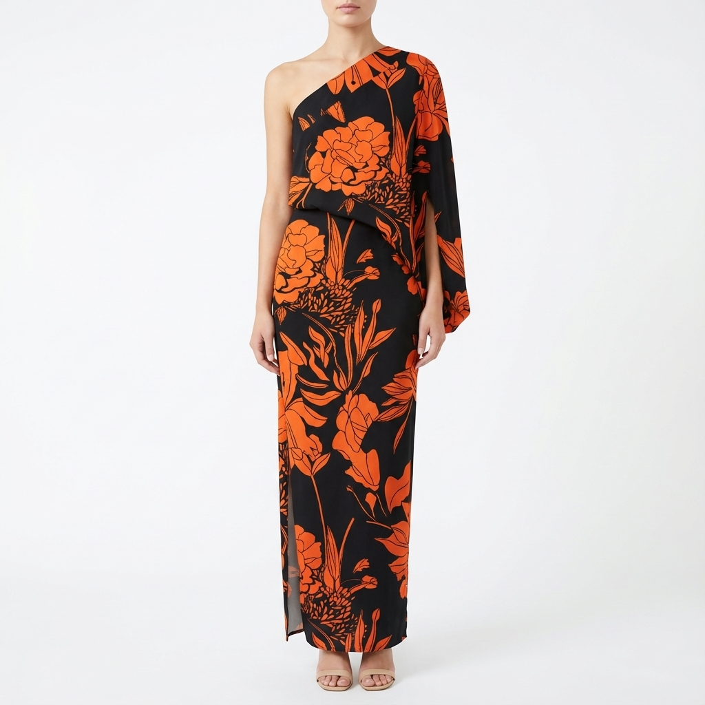 Rachel | Women's One Shoulder Floral Maxi Dress