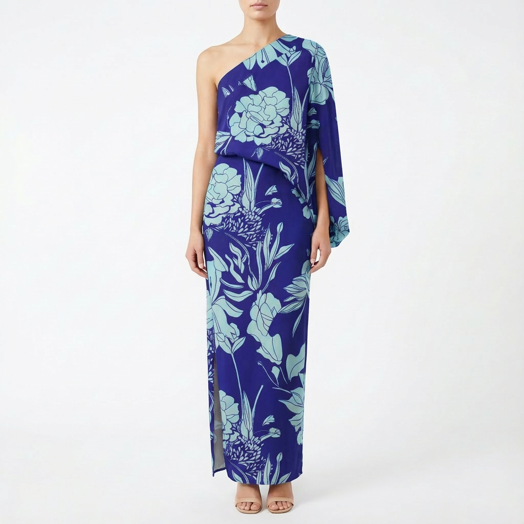Rachel | Women's One Shoulder Floral Maxi Dress