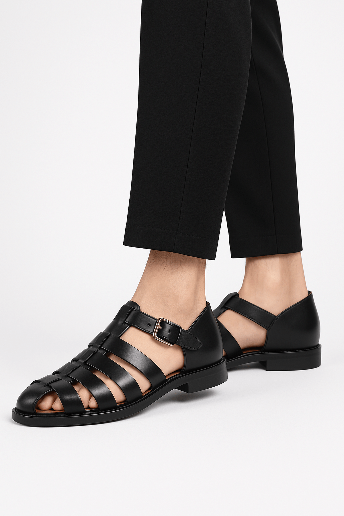 Men's Roman Faux Leather Buckle Sandals