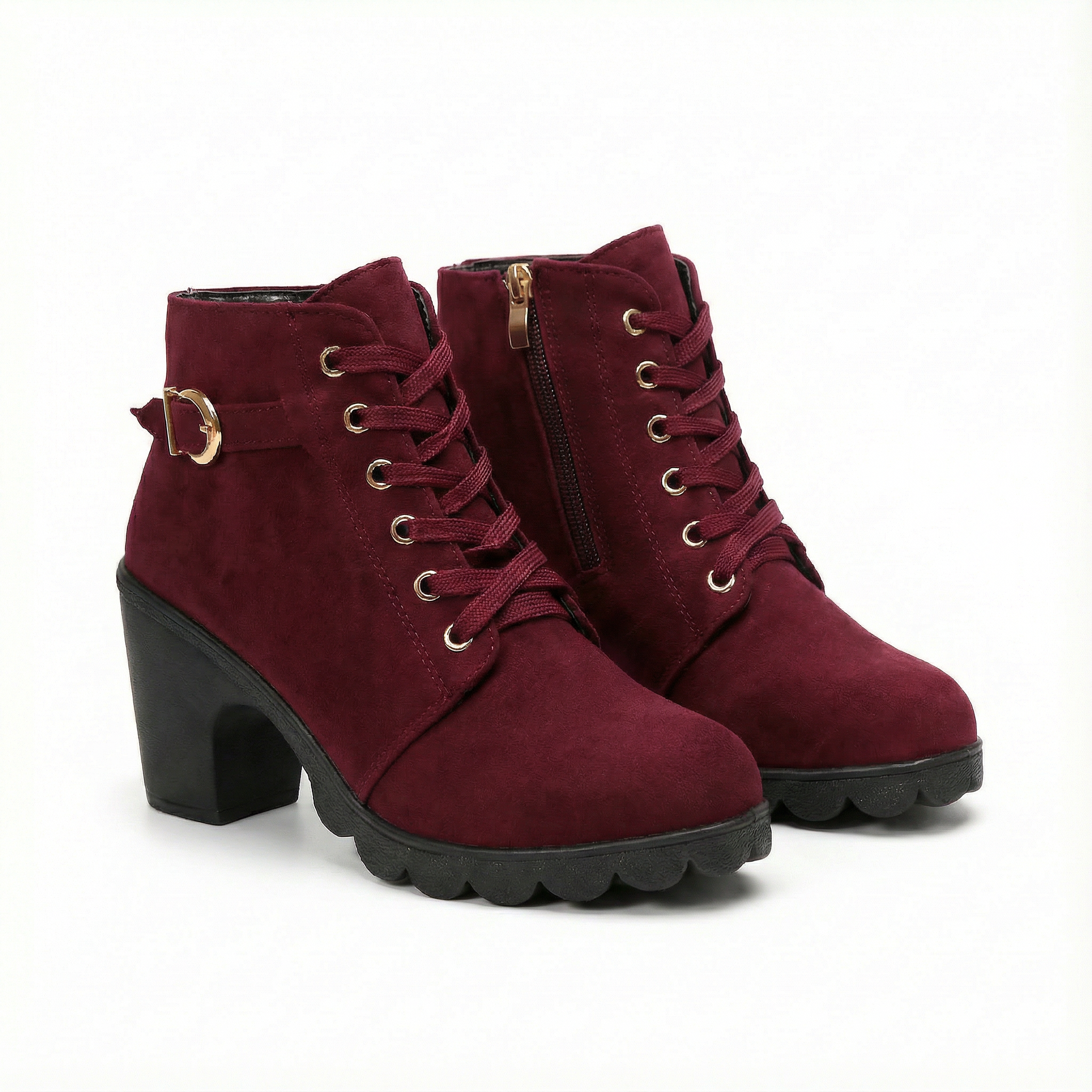 Rosie | Women's Heeled Ankle Boots With Buckle Strap And Chunky Heel | Edgy
